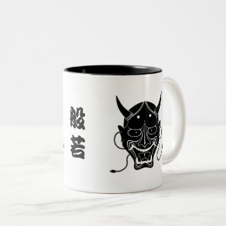 hannya masker tweekleurige koffiemok