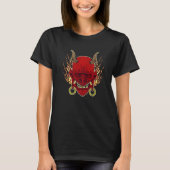 Hannya Traditionele Japanse demon Oni Masker Red T-shirt (Voorkant)