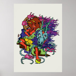 Hannya worstler canvas poster