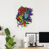 Hannya worstler canvas poster (Thuiskantoor)
