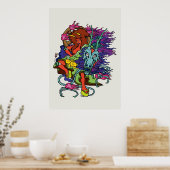 Hannya worstler canvas poster (Keuken)