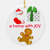 Hanoeka en kerstFeestdagen Keramisch Ornament (Achterkant)