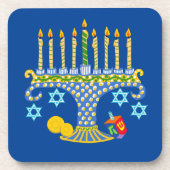 Hanoeka en Sierkussen van katten Bier Onderzetter (Voorkant)