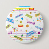 Hanoekah-Button, Chanoekapartij Ronde Button 7,6 Cm (Voorkant)