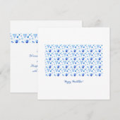 Hanoekah Festival Party Trendy Blue Ornament Kaart (Voorkant / Achterkant)