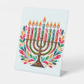 Hanoekasfestival van Lichten Reclamebord Met Voetstuk (Voorkant)