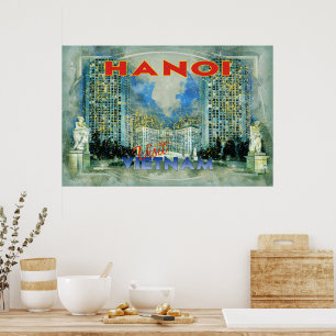 Hanoi, bezoek Vietnam... Poster