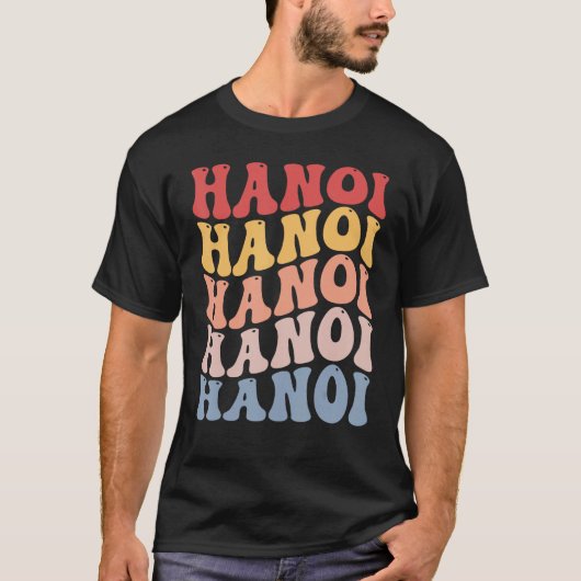Hanoi City Groovy Retro T-shirt (Voorkant)