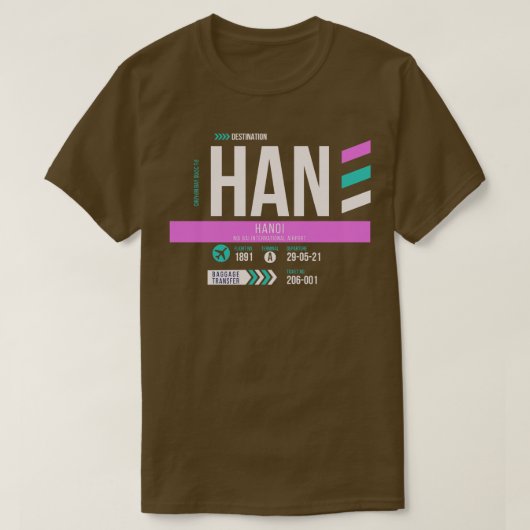 Hanoi HAN Airport Code Bagage Label 1 T-shirt (Design voorkant)