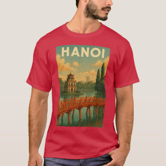 Hanoi Hoan Kiem-meer en Rode Brug Vietnam meisje T-shirt
