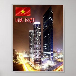 Hanoi - Landmark Tower van nigh - Vietnam - Poster