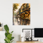 Hanoi Oude Wijk Aquarel Muur Kunstprint Poster (Thuiskantoor)