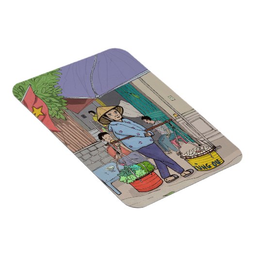 Hanoi Street Hawker Vietnam Magneet (Rechterzijde)