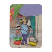 Hanoi Street Hawker Vietnam Magneet (Verticaal)