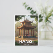 Hanoi Tempel van de Literatuur Vietnam Reizen Briefkaart (Staand voorkant)