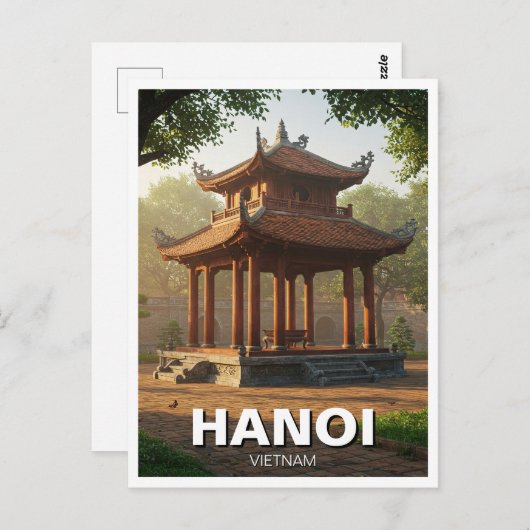 Hanoi Tempel van de Literatuur Vietnam Reizen Briefkaart (Voorkant / Achterkant)