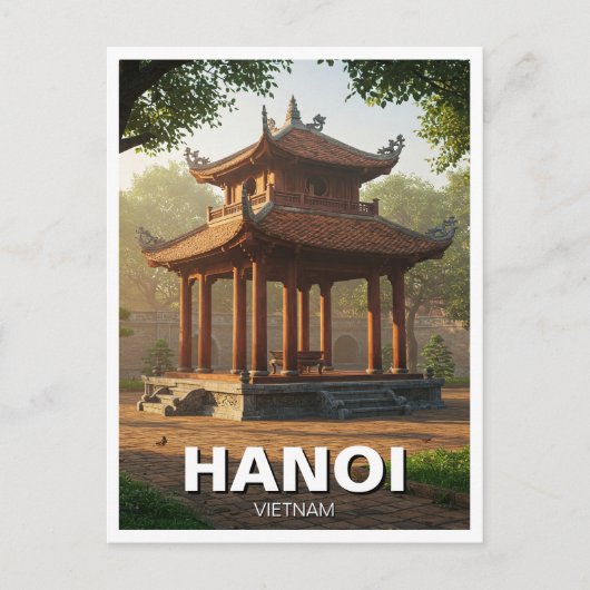 Hanoi Tempel van de Literatuur Vietnam Reizen Briefkaart (Voorkant)