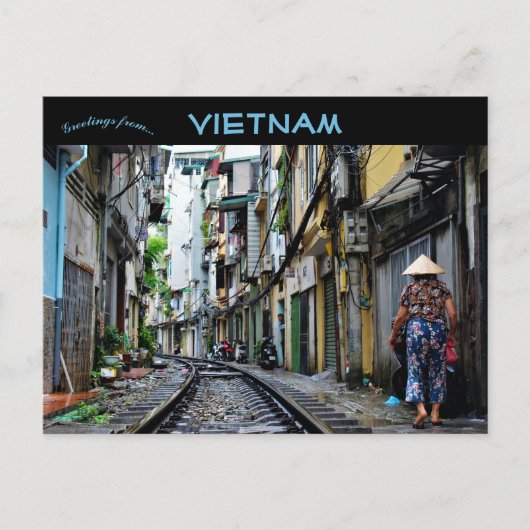 Hanoi Train Street Vietnam Briefkaart (Voorkant)
