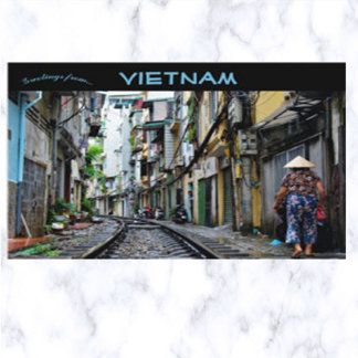 Hanoi Train Street Vietnam Briefkaart