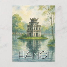 Hanoi Turtle Tower Vietnam Reizen Briefkaart