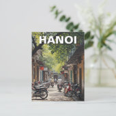 Hanoi Vietnam Alley Reizen Briefkaart (Staand voorkant)