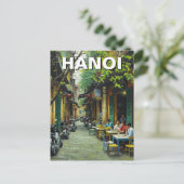 Hanoi Vietnam Café in de Alley Briefkaart (Staand voorkant)