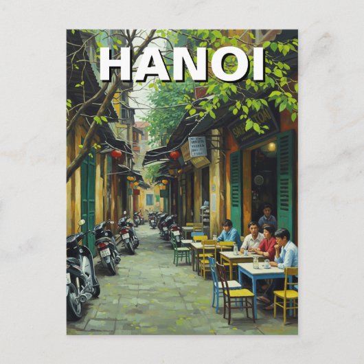 Hanoi Vietnam Café in de Alley Briefkaart (Voorkant)