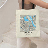 Hanoi, Vietnam, City Map Tote Bag