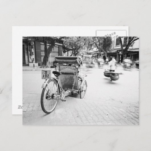 Hanoi Vietnam, Cyclo in Old Hanoi Briefkaart (Voorkant / Achterkant)