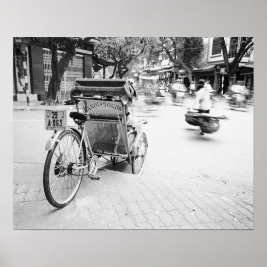 Hanoi Vietnam, Cyclo in Oud Hanoi Poster (Voorkant)