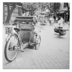 Hanoi Vietnam, Cyclo in Oud Hanoi Tegeltje