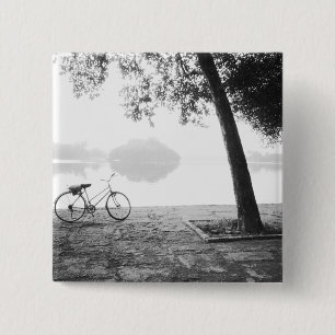 Hanoi Vietnam, fiets & Bay Mau-meer Leninpark Vierkante Button 5,1 Cm