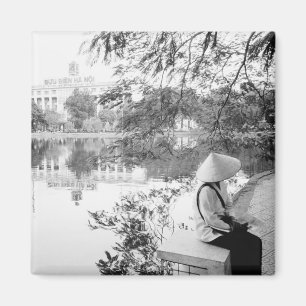 Hanoi Vietnam, Hoan Kiem-meer uitzicht (NR) Magneet