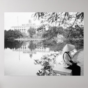 Hanoi Vietnam, Hoan Kiem-meer uitzicht (NR) Poster