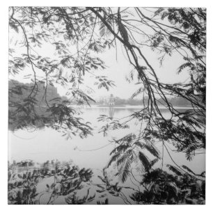 Hanoi Vietnam, Hoan Kiem meer uitzicht Tegeltje