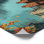 Hanoi Vietnam  Kunst Reizen Illustratie Poster (Hoek)