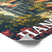 Hanoi Vietnam Kunst Reizen Illustratie Poster (Hoek)