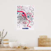 Hanoi - Vietnam MilkTea City Map Poster (Keuken)