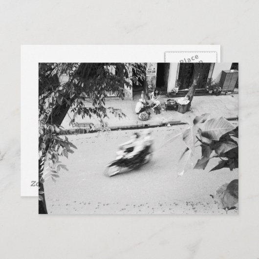 Hanoi Vietnam, Motorfiets in Old Hanoi Briefkaart (Voorkant / Achterkant)