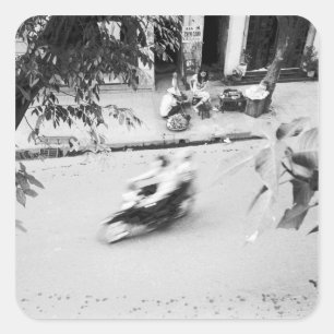 Hanoi Vietnam, Motorfiets in Oud-Hanoi Vierkante Sticker