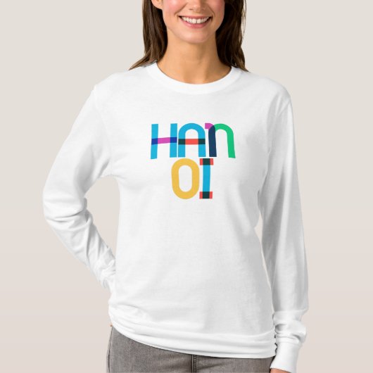 Hanoi Vietnam Pop Art Letters T-shirt (Voorkant)