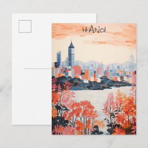 Hanoi Vietnam Reis Stad Schilderen Esthetisch Briefkaart