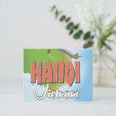 Hanoi Vietnam Reisposter Briefkaart (Staand voorkant)