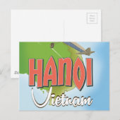 Hanoi Vietnam Reisposter Briefkaart (Voorkant / Achterkant)