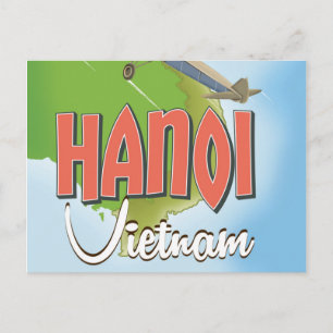 Hanoi Vietnam Reisposter Briefkaart