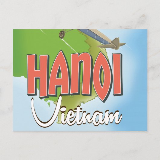 Hanoi Vietnam Reisposter Briefkaart (Voorkant)