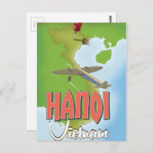 Hanoi Vietnam Reisposter Briefkaart (Voorkant / Achterkant)