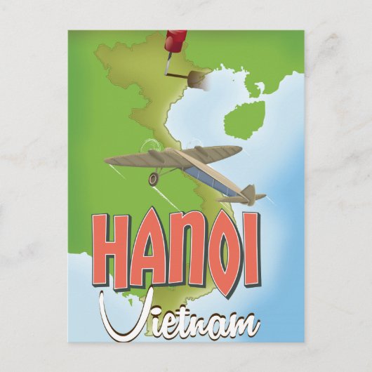 Hanoi Vietnam Reisposter Briefkaart (Voorkant)