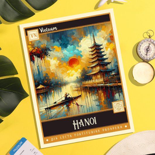 Hanoi, Vietnam |  schilderij Briefkaart
