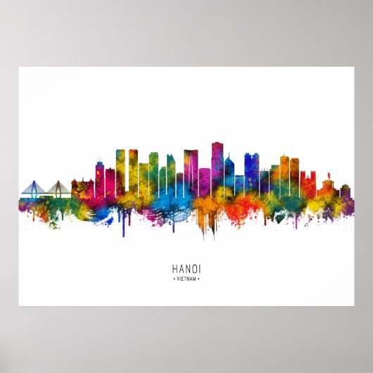 Hanoi Vietnam Silhouet Poster (Voorkant)